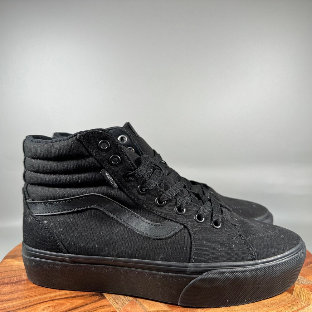 Vans Sk8-Hi Platform 2.0 Black High Top Sneakers Womens 9.5 Canvas Skate Shoes
